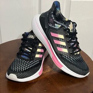 🔥🔥 ADIDAS EQ21 RUN “Bounce” Floral Print Running Shoes - PERFECT - Women Sz 7